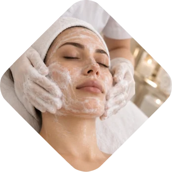 Deep cleansing facial with foam